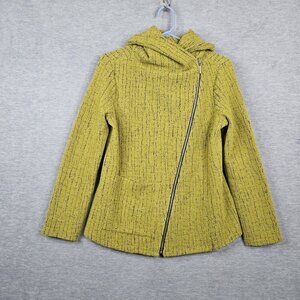 Liv By Habitat Clothes Asymmetrical Zip Jacket XS Cotton Blend Yellow Textured